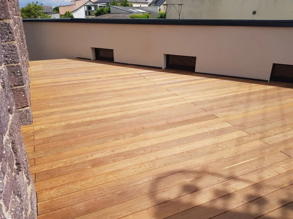 Aménagement extérieur (terrasse en bois exotique)